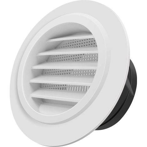Aérateurs de soffite de 4 pouces – Grille d'aération ronde avec moustiquaire intégrée pour extracteur de salle de bain, bureau et domicile (100 mm)