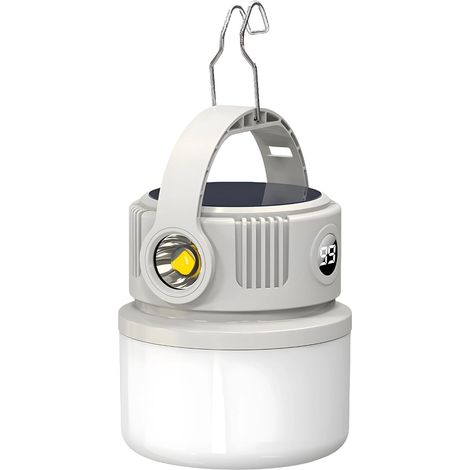 Lampes solaires de camping d'extérieur portables avec double charge (solaire/type C), lumière forte, matériau ABS (1/5)