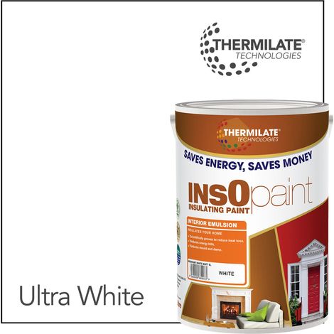 InsOpaint Interior Emulsion Paint - Anti Mould, Insulating & Snergy saving for Interior Walls & Ceilings - Ultra White - 5L (1/5)