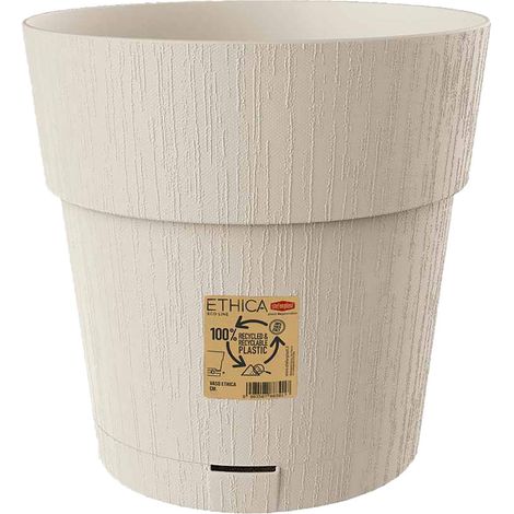 VASO TONDO 'ETHICA' ø 25 x h.25 - gesso  - STEFANPLAST