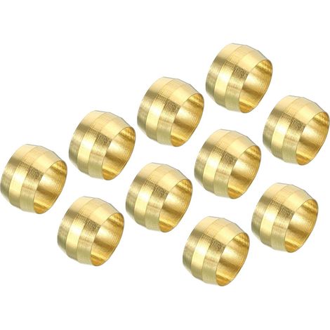 10mm Tube OD Laiton Compression Manchons Viroles 20 Paquet Laiton Virole Raccords Laiton Compression Raccord Assortiment Trousse (1/5)
