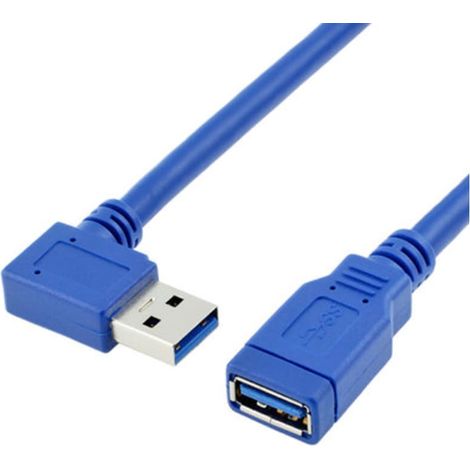 Cable prolongador USB 3.0 macho a hembra acodado 0.25 M Azul (1/4)