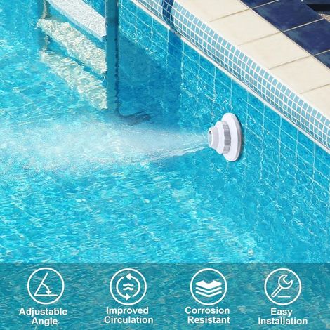 Bouche d'entrée de piscine à angle réglable 32 mm et 38 mm Accessoire de connecteur de tuyau de piscine Convient aux piscines au-dessus du sol (1/2)