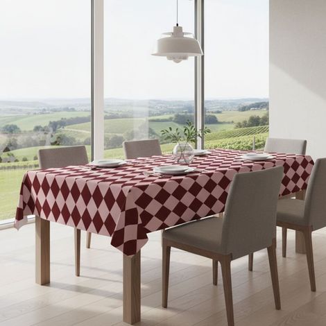 Tovaglia Giocoliera, Lavabile, 100% Poliestere Tessuto Antipiega Made in Italy, Forma Rettangolare, 360x140 cm Rosa (1/5)