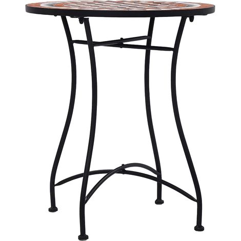 vidaXL Mesa bistró de mosaico cerámica marrón 60 cm (1/2)