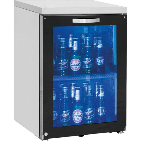 Réfrigérateur bar gauche avec 1 porte battante en verre, 30/50 bouteilles 460x500x875 mm - VIRTUS