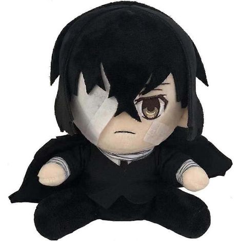 Chuuya Nakahara Plüschtier Anime Bungo Stray Dogs Plüschtier Cosplay Dazai Osamu Gefüllte Kissen (Dazai Osamu Schwarz) (1/5)