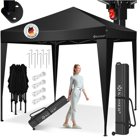 KESSER® Cenador plegable 3x3 m, impermeable, protección UV 50+ - negro / negro (1/5)
