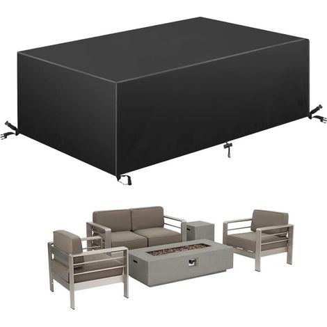 Housse Salon de Jardin Exterieur,420D Oxford Tissu Résistant à la Vent Pluie UV pour Ensembles de Table et Canapé avec(213 132 74) (1/5)