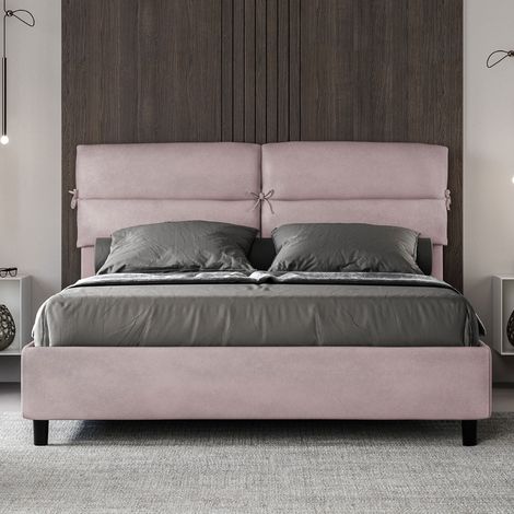 Letto contenitore da 160x190 in microfibra glicine Nandy (1/5)