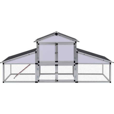 Poulailler avec rampes et nichoir Aluminium
