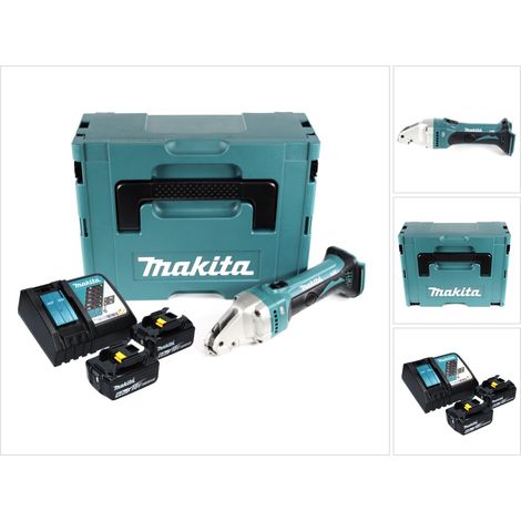 Makita DJS 161 RGJ Akku Blechschere 18 V 1,6 mm + 2x Akku 6,0 Ah + Ladegerät + Makpac