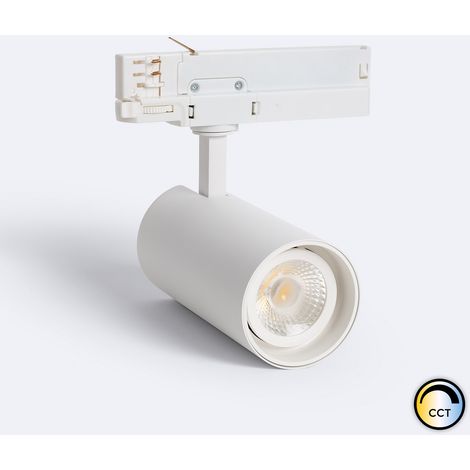 Faretto LED Fasano Bianco 30W Regolabile CCT Selezionabile per Binario Trifase (2700K - 3200K - 4000K) Selezionabile