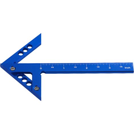 Règle de traçage en alliage d'aluminium à angle de centrage 45°/90°, avec unités britanniques, pour le travail du bois. (1/5)