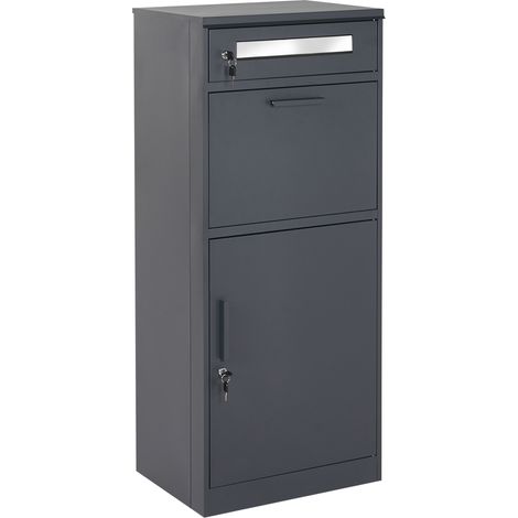Buzón para paquetes y cartas casilla de paquetería de acero cerradura con llave apta para cualquier clima exterior gris grafito Cisternino (1/5)
