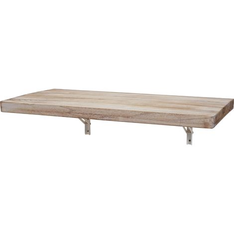 Tavolino scrivania mensola pieghevole sideboard da parete salvaspazio HHG-418 100x50cm naturale (1/5)