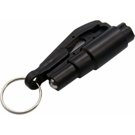 Sicherheits-Schlüsselanhänger, Scheibenbrecher, Gurtschneider, schnell und einfach zu bedienen für Autos (schwarz) (1/5)