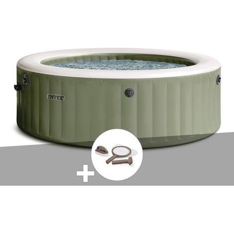 Kit spa gonflable Intex PureSpa Olive rond Bulles 6 places + Kit d'entretien