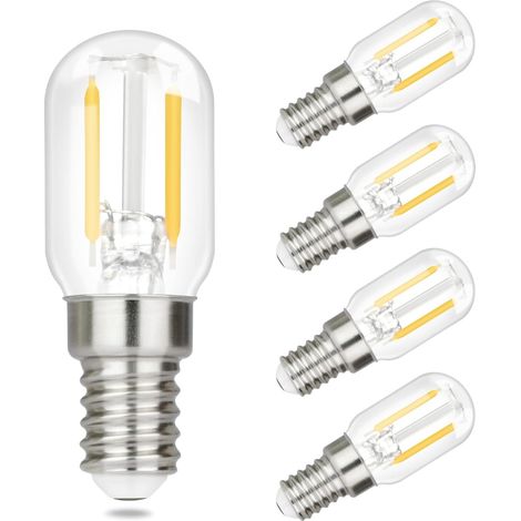 GBLY 4er pack E14 LED Warmweiss Glühbirne - Vintage LED Lampen T22 Retro Birne 2W 2700K Warmweiß Edison Leuchtmittel E14 Lampenfassung Kühlschranklampe Light Bulb Energiesparlampe - Nicht Dimmbar