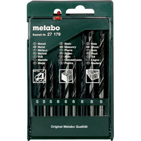 Coffret avec assortiment de forets, 9 pcs metabo