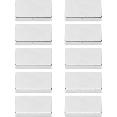 Lot de 10 aimants rectangulaires en néodyme, multifonctionnels et puissants, pour vos projets de bricolage. (1/5)