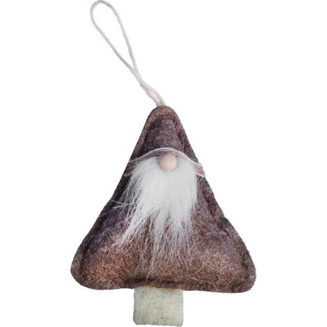 Decorazione natalizia: ciondolo di Babbo Natale in tessuto, 12 cm, marrone. (1/2)