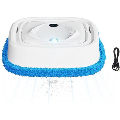 Robot aspirateur laveur intelligent avec fonction humidification, aspiration puissante et nettoyage silencieux des sols durs, blanc (1/5)