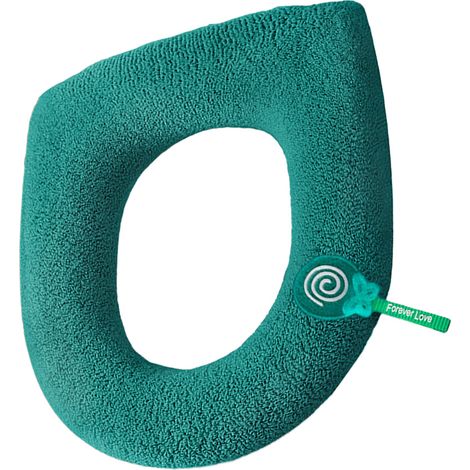 Housse de siège de toilette douce - Chauffe-siège en tissu épais et moelleux pour sièges de toilette ronds et allongés - Réutilisable - Lavable, facile à installer (1/5)