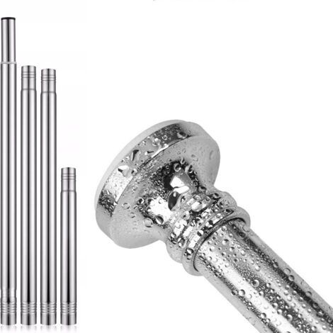 Tringles à rideaux rétractables,Tringle Extensible de 60 à 238 cm pour Rideau de Douche,Ensemble de Tringles Télescopiques sans Perçage en Acier Inoxydable pour Salle de Bain,Placard,Armoire,Porte (1/4)