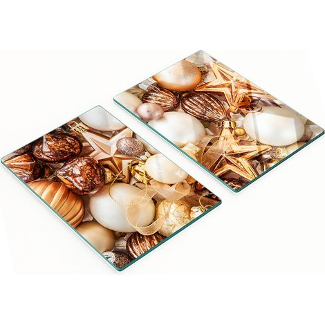 Planches à découper en verre avec motifs de boules de Noël 2x40x52 cm (1/5)