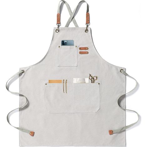 Tablier de Travail Homme Lourde en Toile avec 3 Poches, Réglable - pour Cuisine, Barbecue, Soudure et Atelier (1/5)