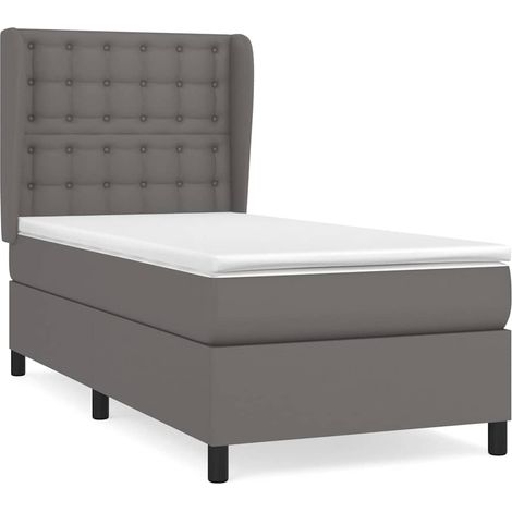 Maison Exclusive - Giroletto a Molle con Materasso Grgio 90x200 cm in Similpelle (1/5)