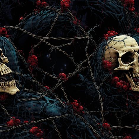 Tela decorativa para exteriores Oxford - Motivo de calavera I DX4001 (1/5)