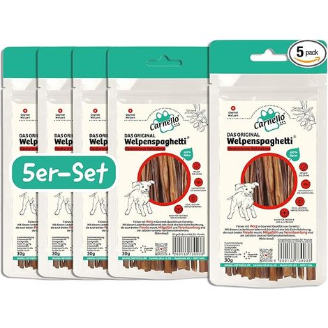 Spaghetti pour chiots - Friandises pour petits chiens - Friandises pour chiens sans céréales - Sachet refermable (5 x 30 g) (1/2)