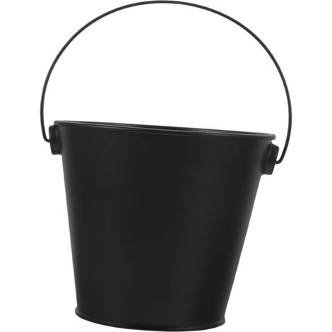 Seau à Graisse pour Barbecue, Seau Métallique Réutilisable en Fer, Noir, Portable, Facile à Nettoyer, pour Pique-niques et Grillades (1/5)