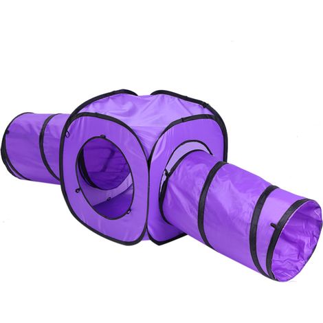 3-teiliges Katzenspielzeug-Set: Faltbarer Tunnel und Würfel, abnehmbarer 3-in-1-Lauftunnel, Katzenminzehaus für Wohnungskatzen, Kätzchen und Welpen. Bestseller.