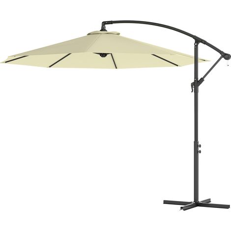 Ombrellone da Giardino 3x2.5 m a Braccio Inclinabile con Manovella, Beige