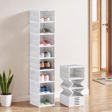 Meuble à chaussures en plastique ABS 35 x 26 x 140 cm (1/5)