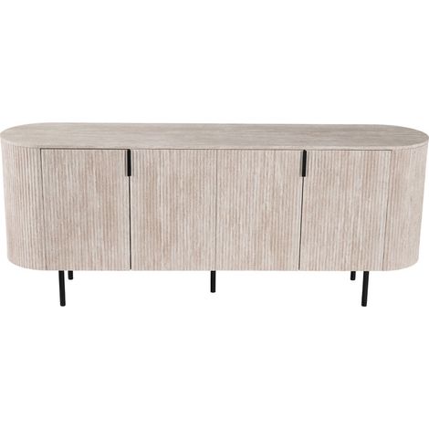 Buffet VAGOS – Coloris rovere chiaro – 4 porte – 200 cm – Grande credenza moderna – Pratico contenitore (1/5)