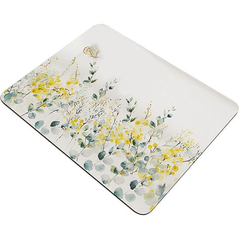 Tapis décoratif en diatomite absorbant l'eau, set de table, tapis d'égouttage pour assiettes et bols, convient pour la cuisine, la baignoire et la table. (1/5)