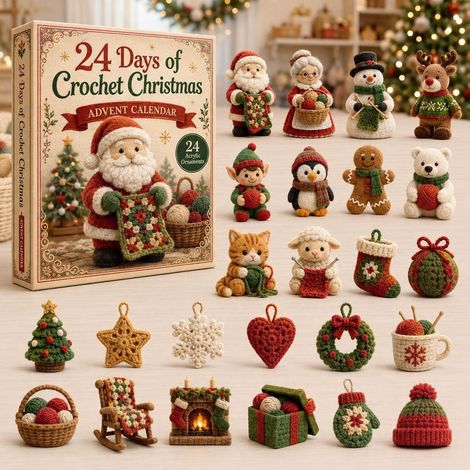 Boîtes surprises de Noël (boîtes surprises au crochet sur le thème du Père Noël)