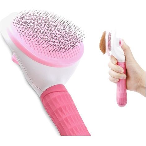 Cat brush, dog brush, self-cleaning brush - Pet cleaner, effectively removes dead hair and lint from long- and short-haired pets - AquaForge (1/5)