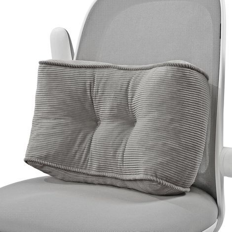 Coussin lombaire en velours côtelé pour chaise de bureau - 48 x 25 x 16 cm (1/5)