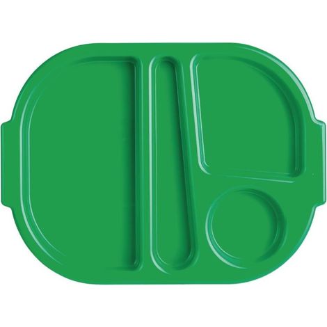 Petits plateaux repas à compartiments en polypropylène Kristallon verts 321mm (Box 10) - Ref DL128 - Olympia (1/5)