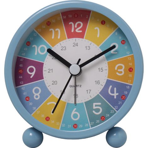 Horloge éducative pour enfants - Apprendre à lire l'heure - Horloge murale pour chambre d'enfant - Décoration murale pour chambre d'enfant - Horloge analogique pour apprendre l'heure - Apprendre à lir