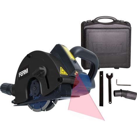 Ferm – Rainureuse 1700W WSM1009 – Disque Ø 125mm – Profondeur de coupe max. 28mm – Laser pour précision – Raccord d’aspiration