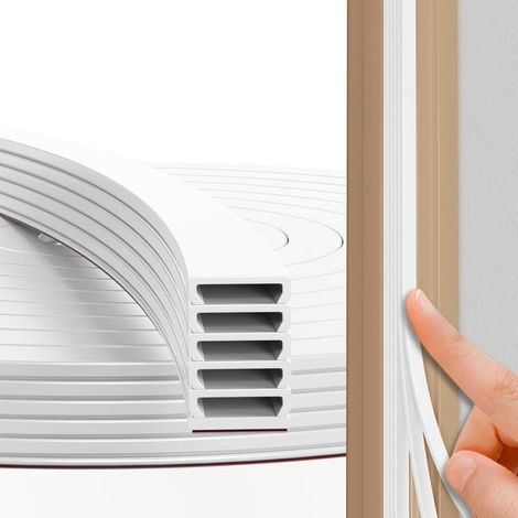 Burlete autoadhesivo para puertas - Junta de goma - Burlete para puertas - Reducción de ruido - Resistente a la intemperie - Blanco - 6 m (1/5)