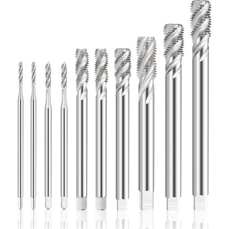 Kit tarauds/filières 11 pièces M2-M16 HSS oxydé noir spiralé (1/5)
