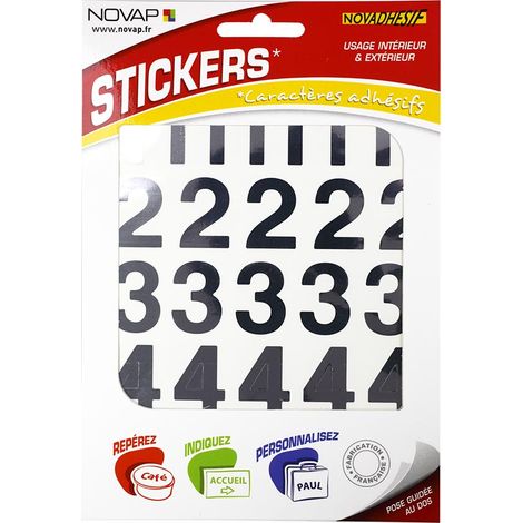 Chiffres autocollants 30mm Argent NOVADHESIFS - 4371115
