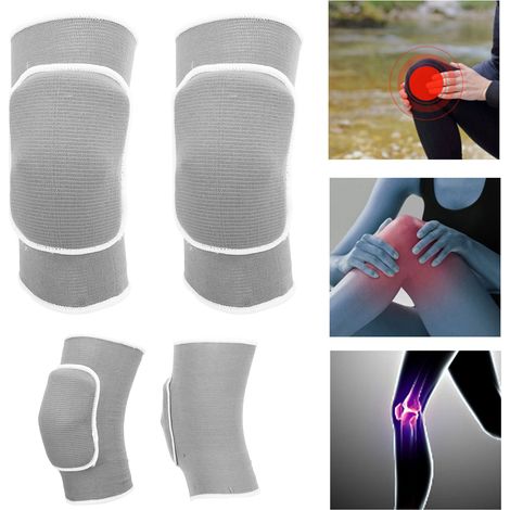 2 pièces Genouillères de Protection Épaisses pour Yoga Danse Gymnastique, Couleur Gris